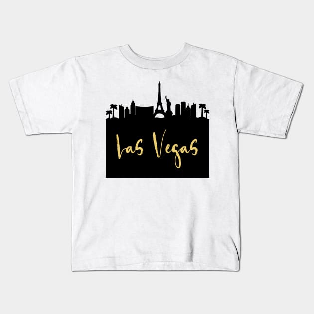 LAS VEGAS NEVADA DESIGNER SILHOUETTE SKYLINE ART Kids T-Shirt by deificusArt